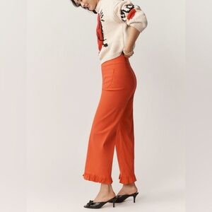 Collette by Mauve / Anthropologie Ruffle-Bottom Magic Wide Leg Crop Pant NWT 32T